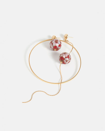 Emilia mosaico asymmetrical red Earrings La Morenita 
