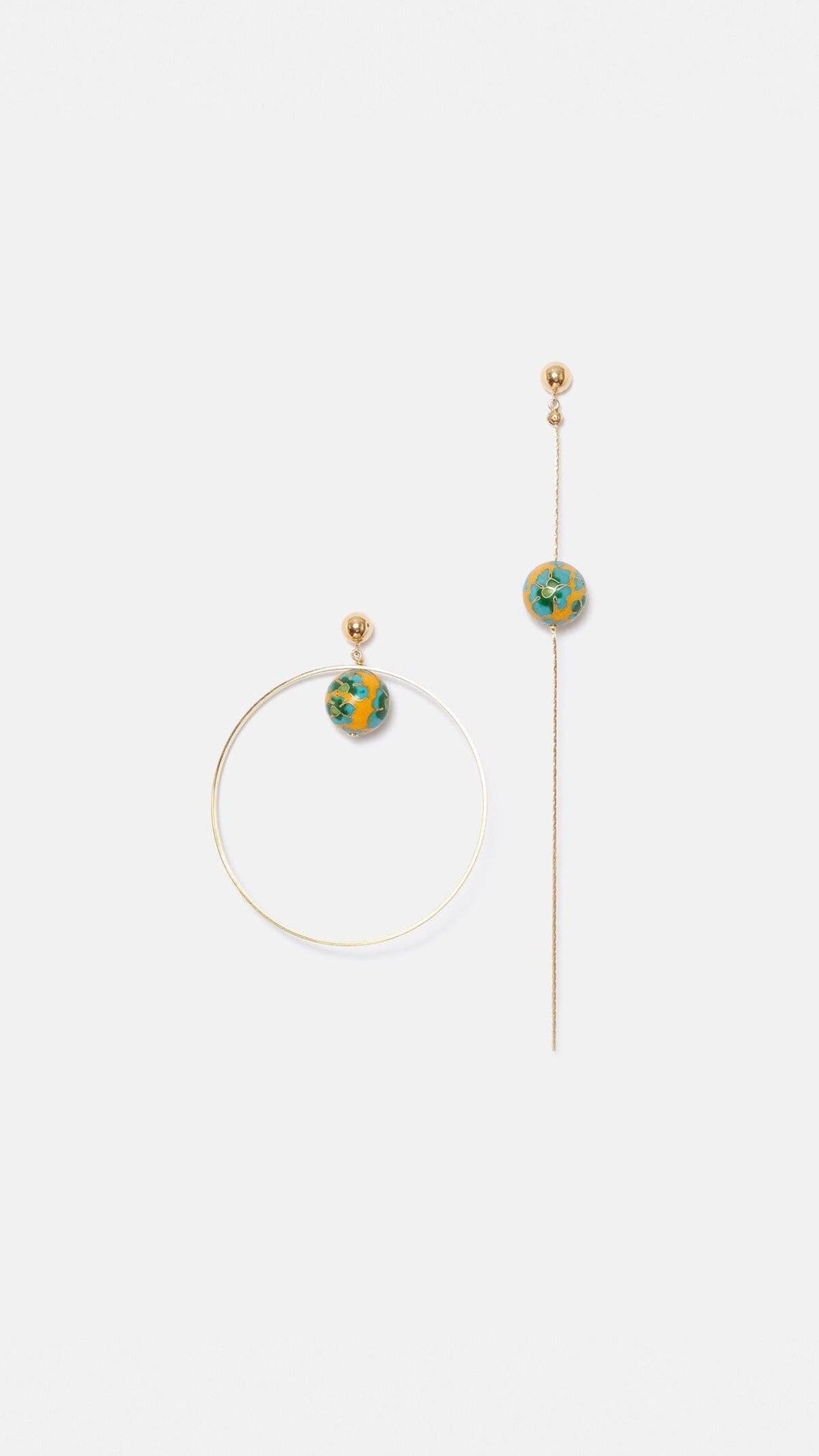 Emilia mosaico asymmetrical yellow Earrings La Morenita 