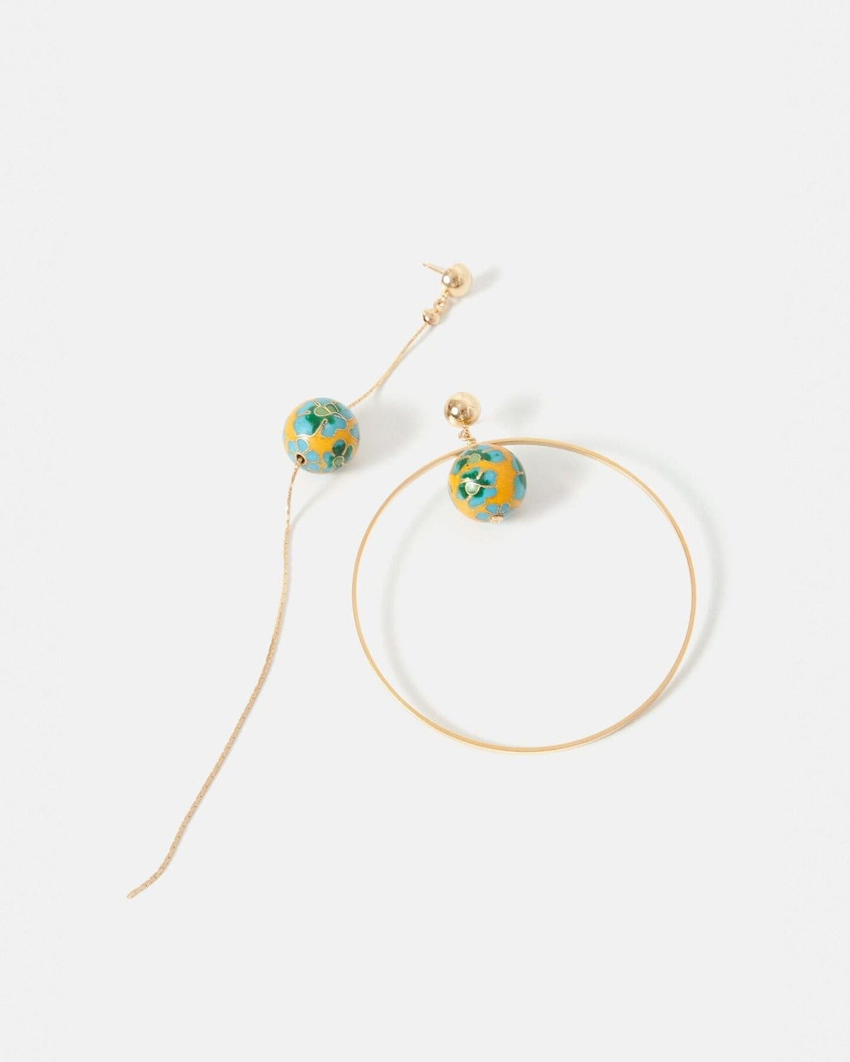 Emilia mosaico asymmetrical yellow Earrings La Morenita 
