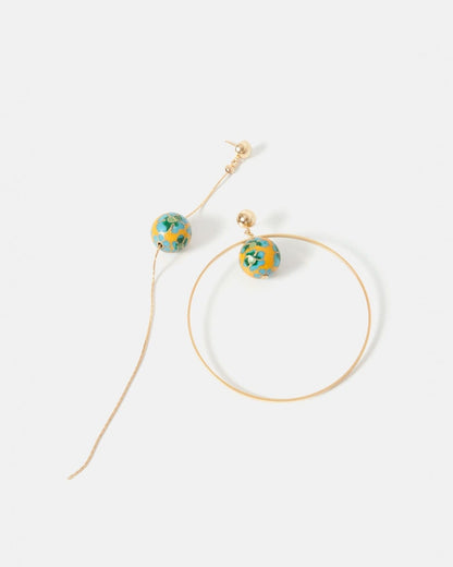 Emilia mosaico asymmetrical yellow Earrings La Morenita 
