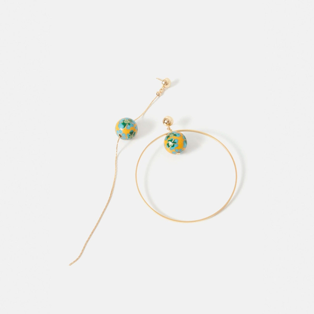 Emilia mosaico asymmetrical yellow Earrings La Morenita 