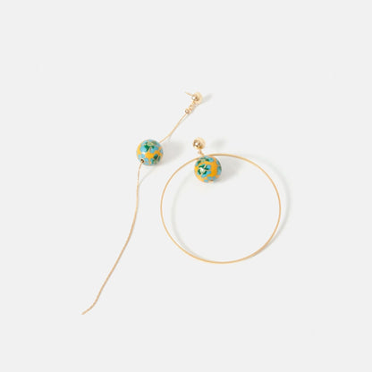 Emilia mosaico asymmetrical yellow Earrings La Morenita 