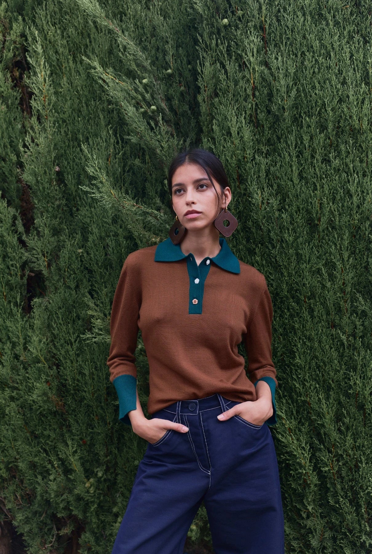 Emily Cashmere blend Polo Brown Sweaters Laia Alen 