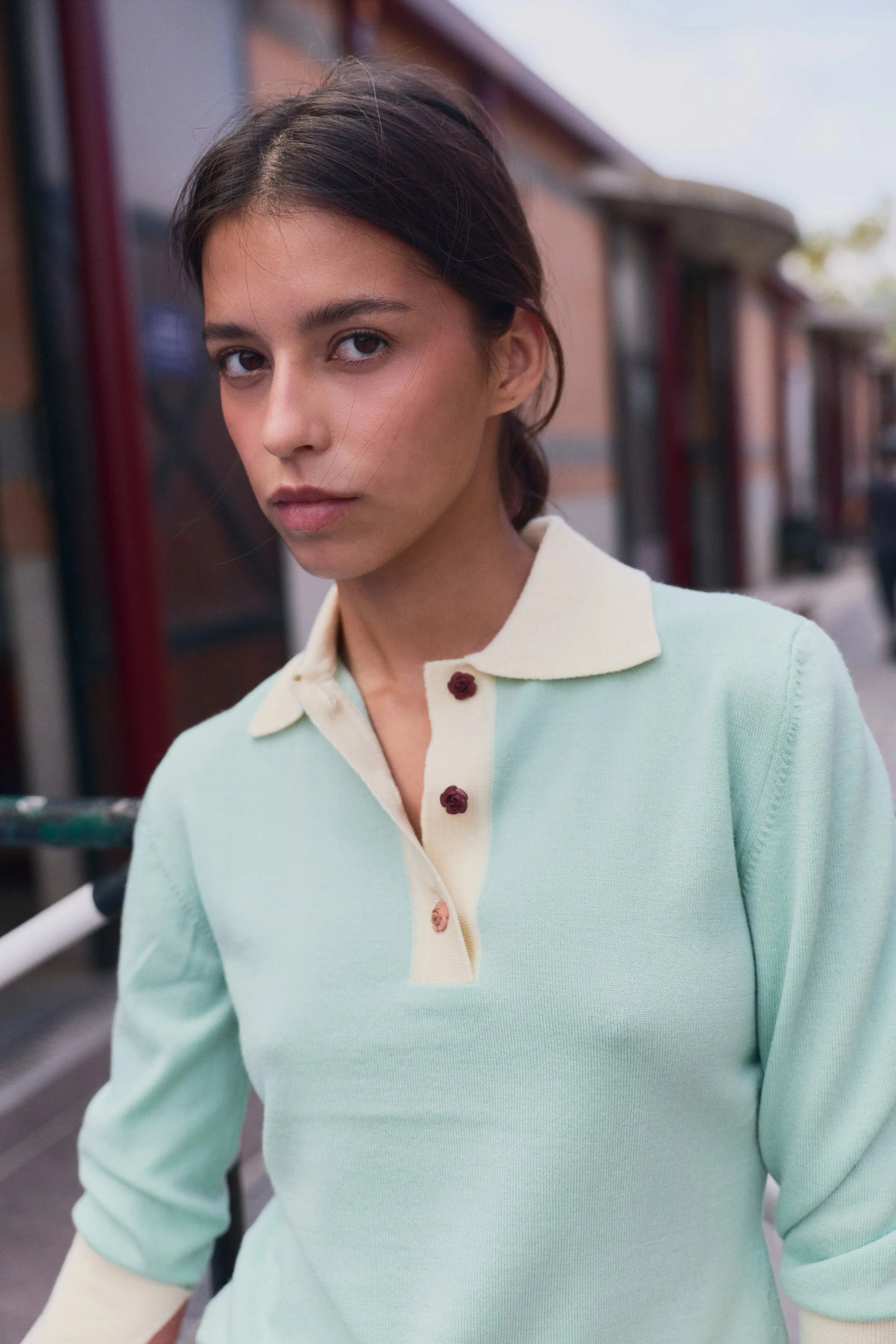 Emily Cashmere blend Polo Mint Green Sweaters Laia Alen 