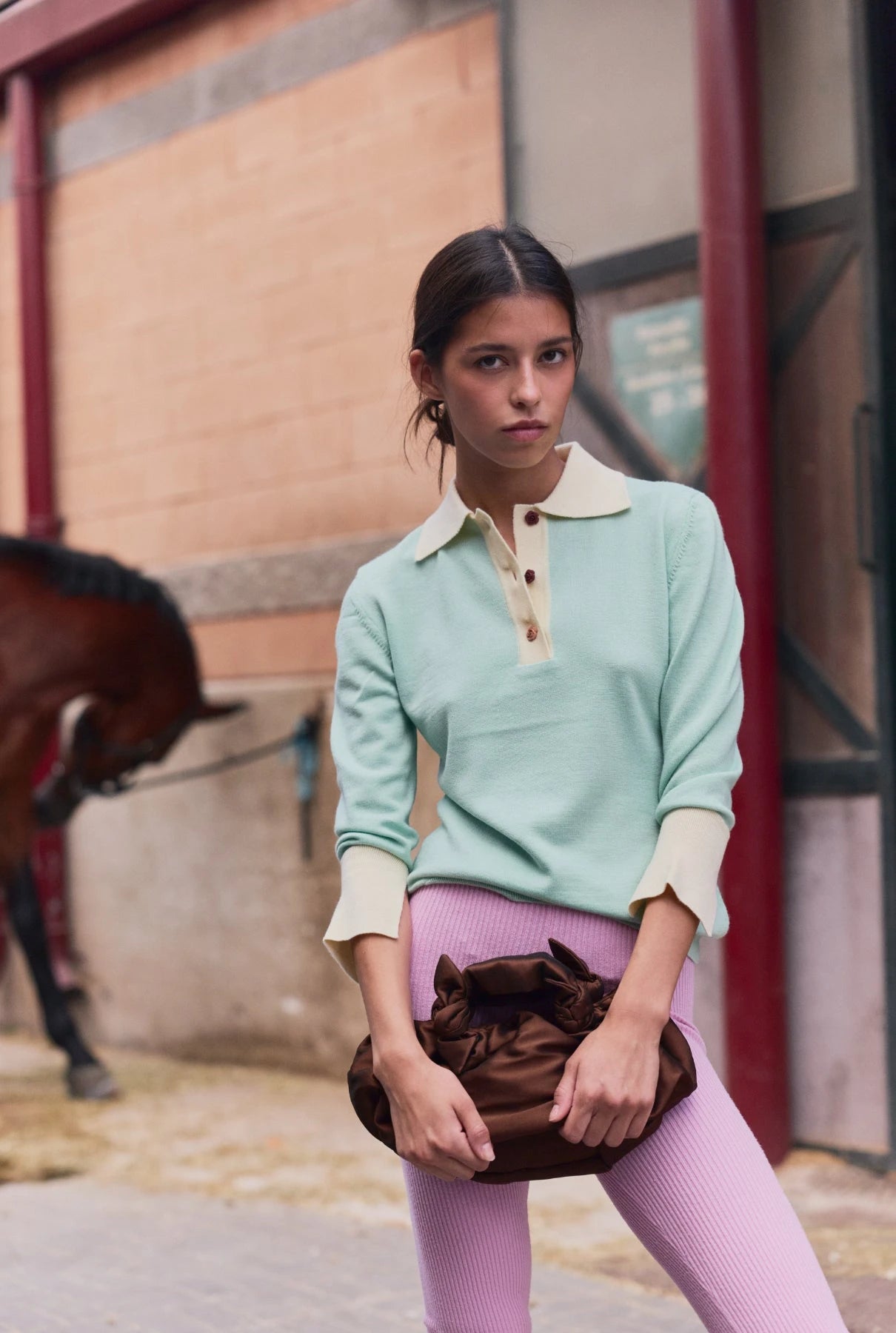 Emily Cashmere blend Polo Mint Green Sweaters Laia Alen 