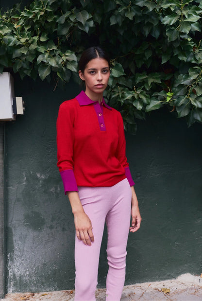 Emily Cashmere blend Polo Red Sweaters Laia Alen 