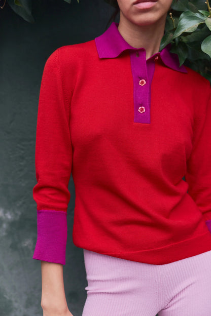 Emily Cashmere blend Polo Red Sweaters Laia Alen 