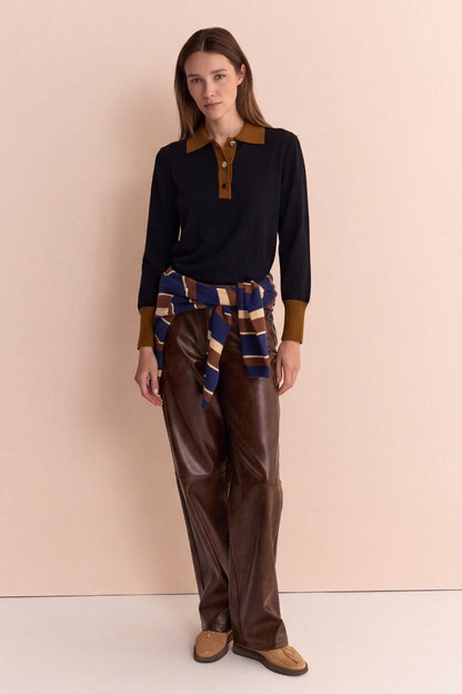 Emily Cashmere Polo Black Shirts & blouses Laia Alen 
