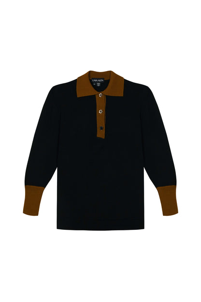 Emily Cashmere Polo Black Shirts & blouses Laia Alen 
