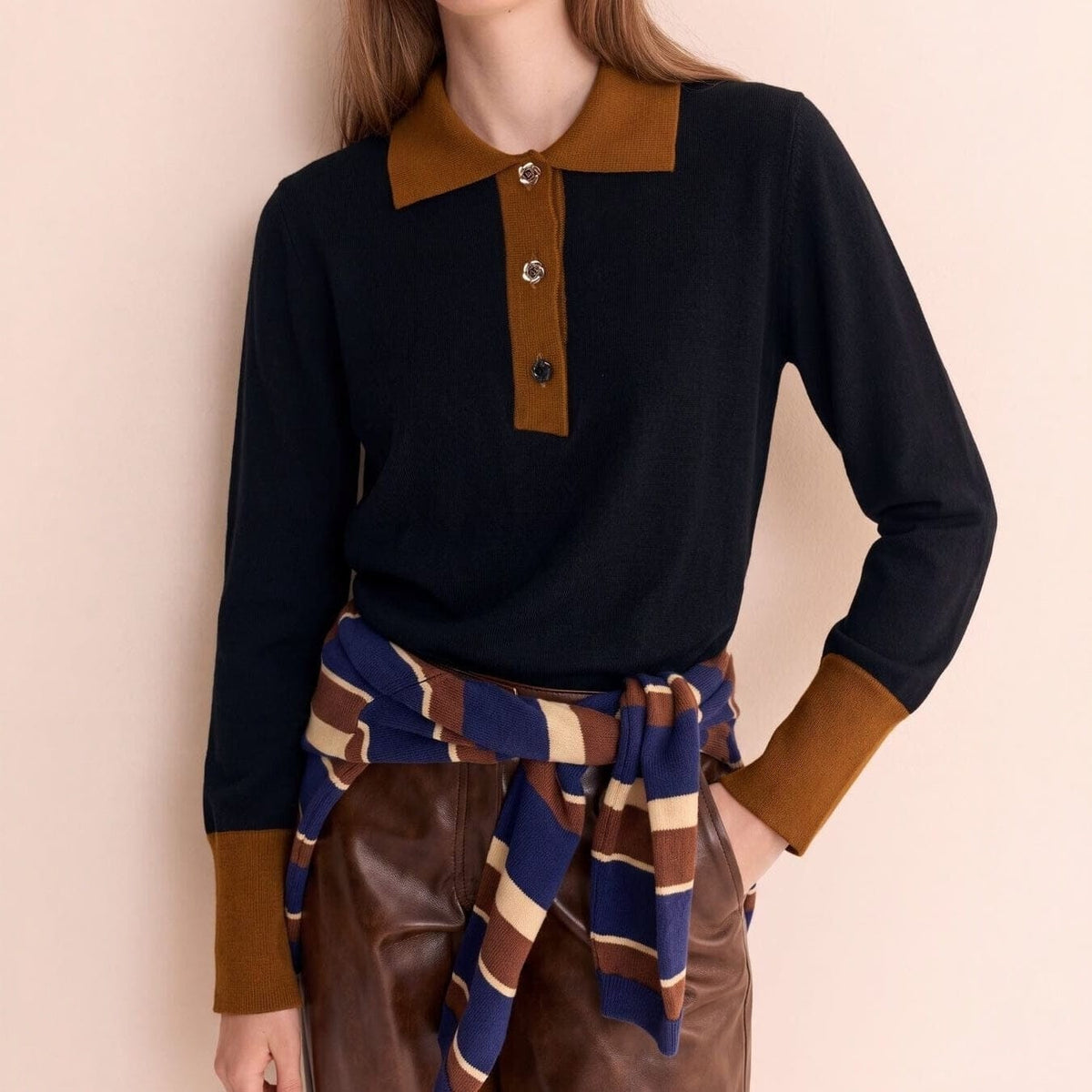 Emily Cashmere Polo Black Sweaters Laia Alen 
