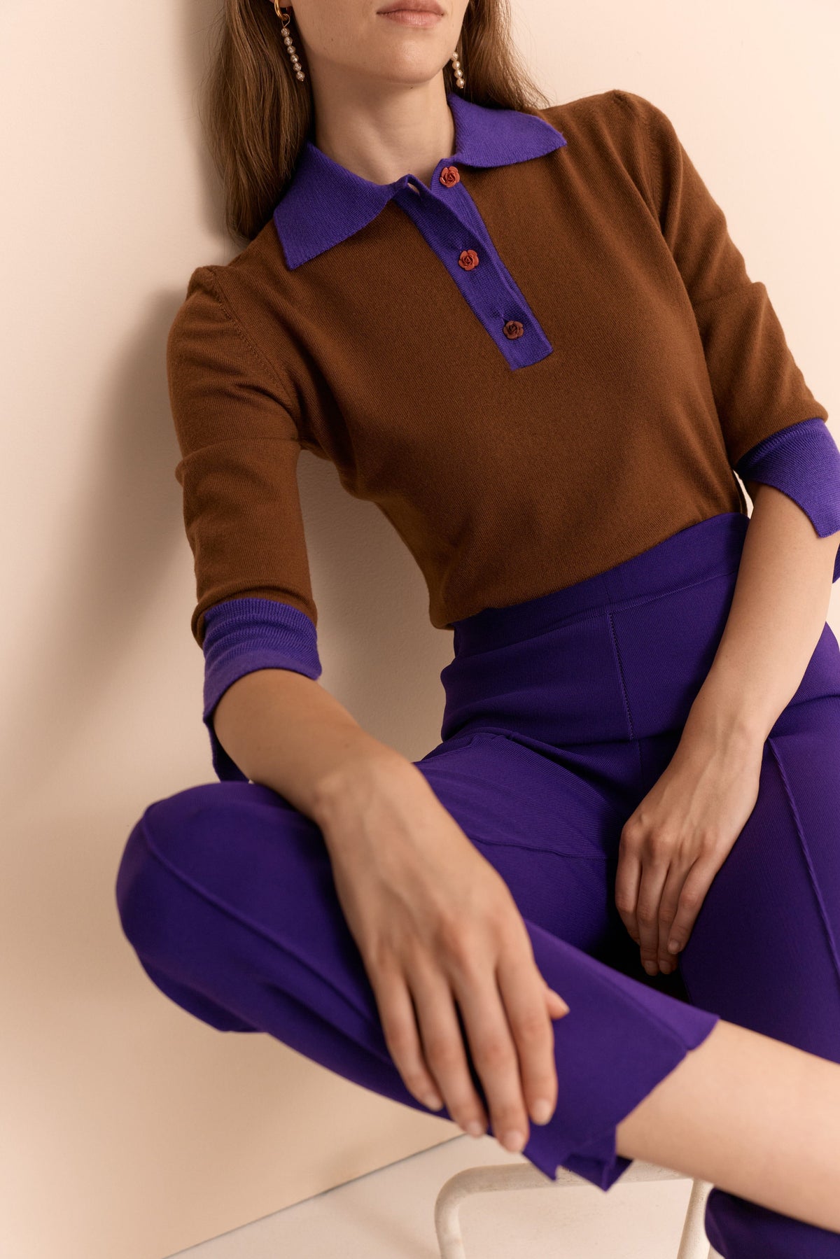 Emily Cashmere Polo Brown Shirts & blouses Laia Alen 