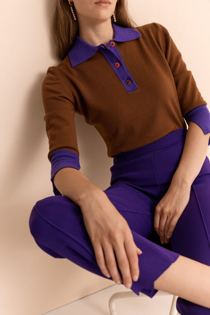 Emily Cashmere Polo Brown Shirts & blouses Laia Alen 