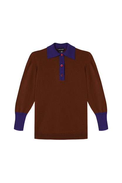 Emily Cashmere Polo Brown Sweaters Laia Alen 