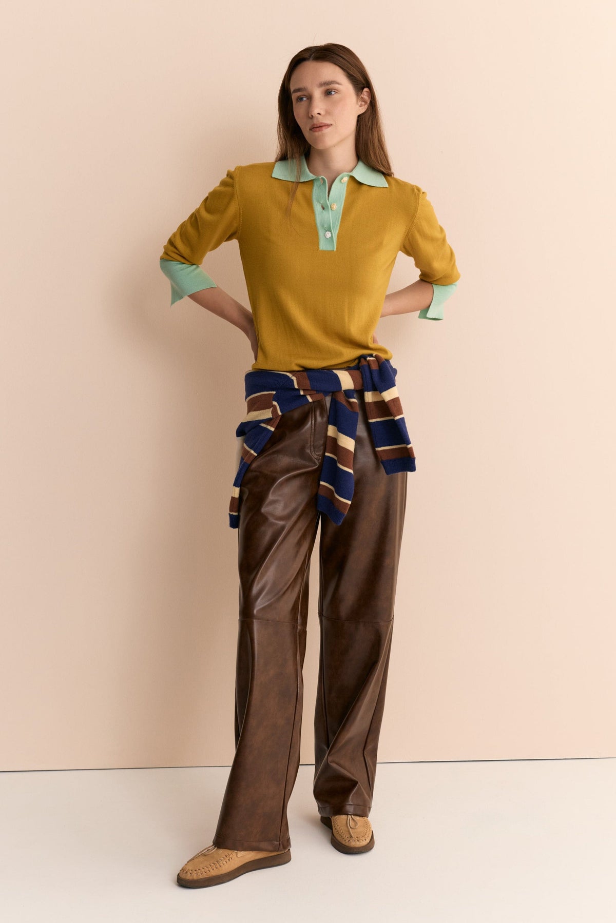 Emily Cashmere Polo Mustard Shirts & blouses Laia Alen 
