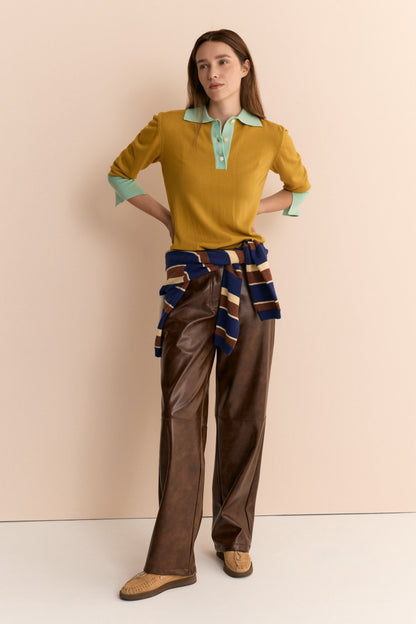 Emily Cashmere Polo Mustard Shirts & blouses Laia Alen 