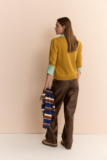 Emily Cashmere Polo Mustard Shirts & blouses Laia Alen 