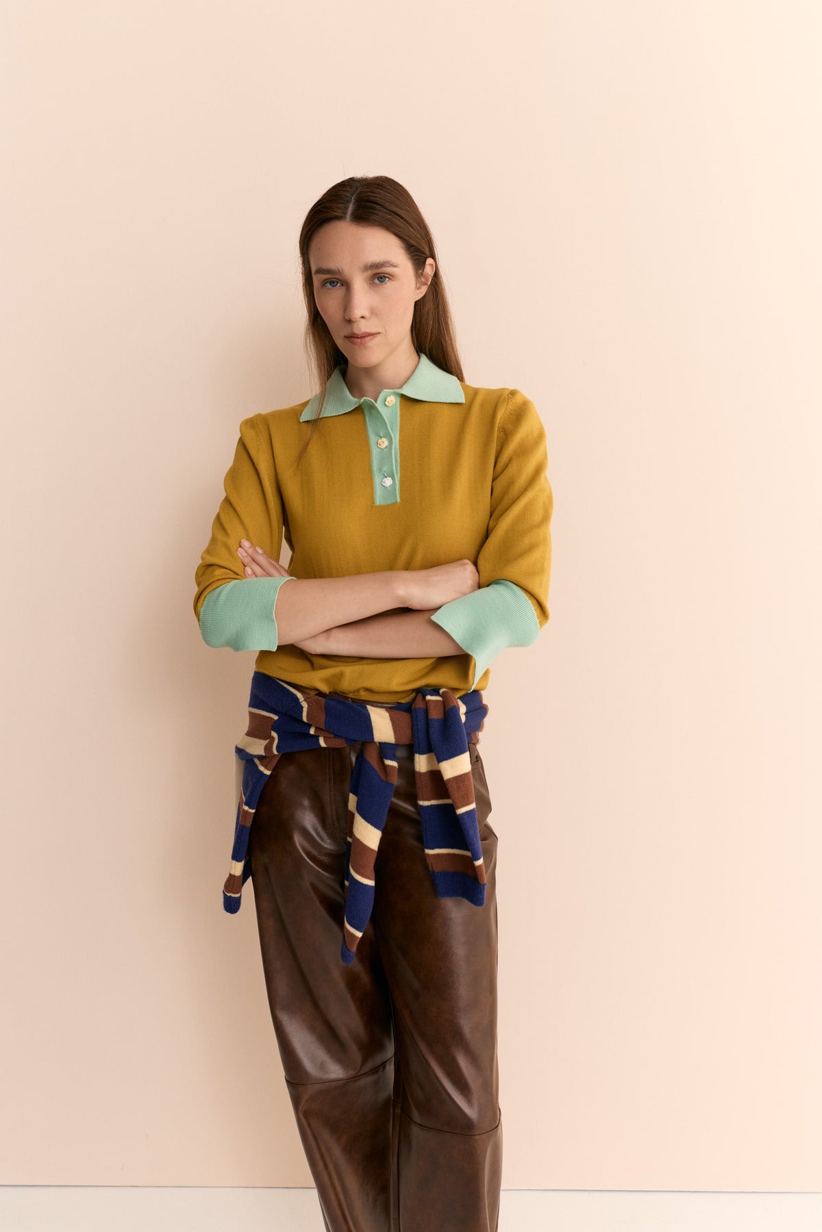 Emily Cashmere Polo Mustard Shirts & blouses Laia Alen 