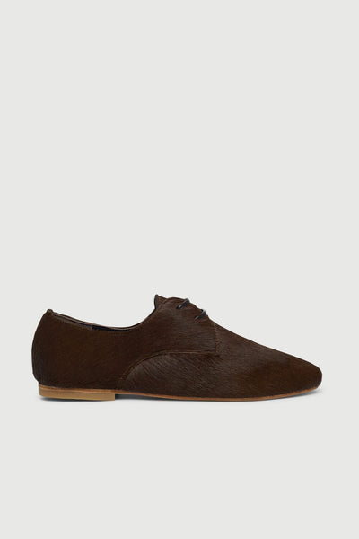 Emma Oxford Flats in Brown Calf Hair · Augusta