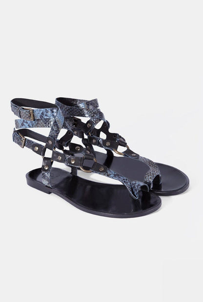 ESCLAVAS SNAKE AZUL Flat sandals Micuir 