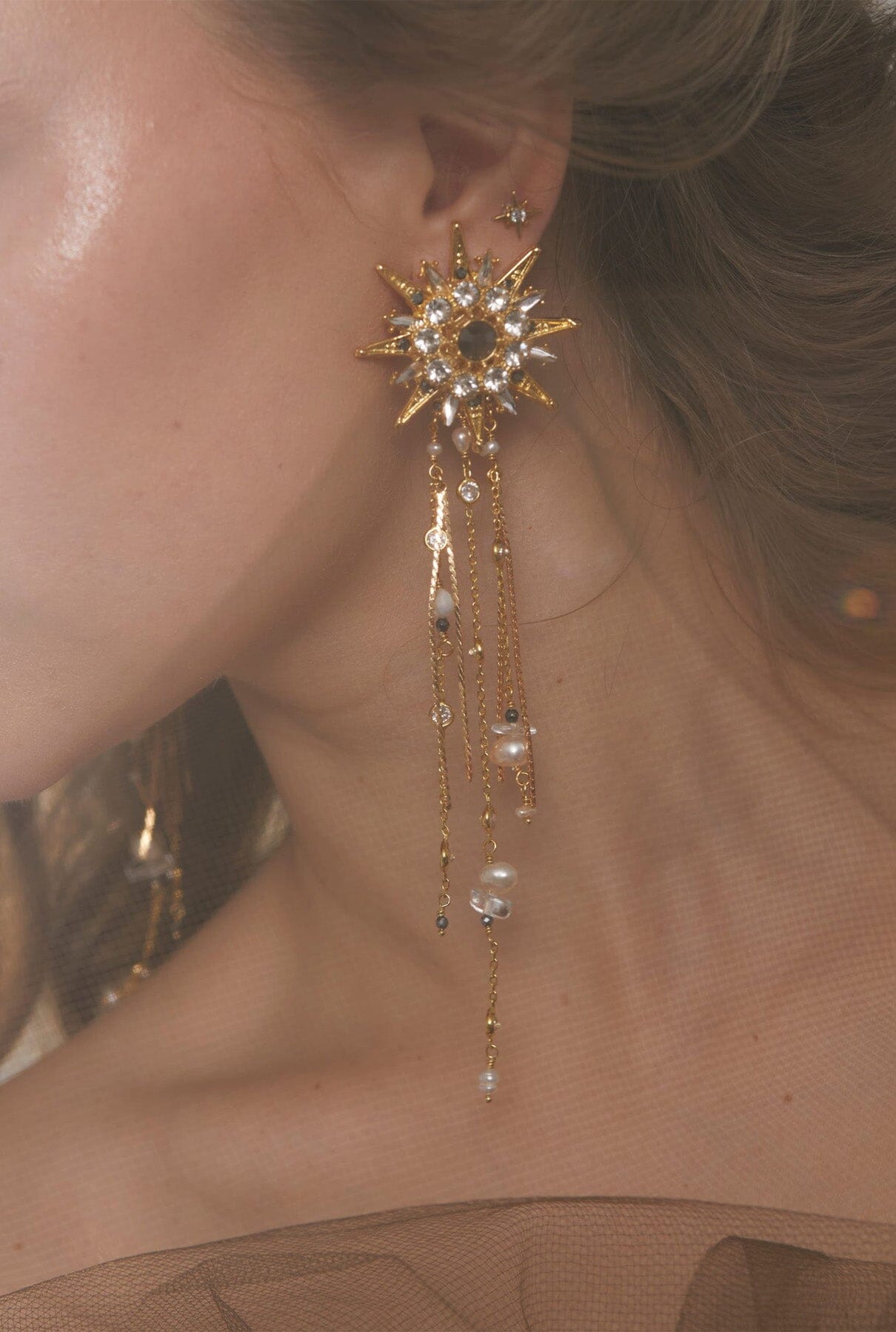 Estrella XL + Flecos piedra Earrings M de Paulet 