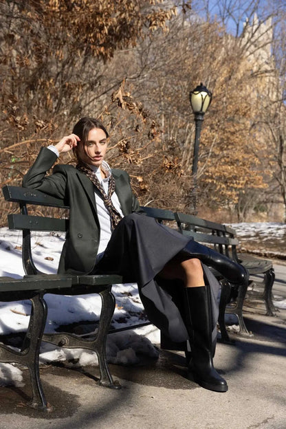 Eugene negro Heels Mint and Rose 