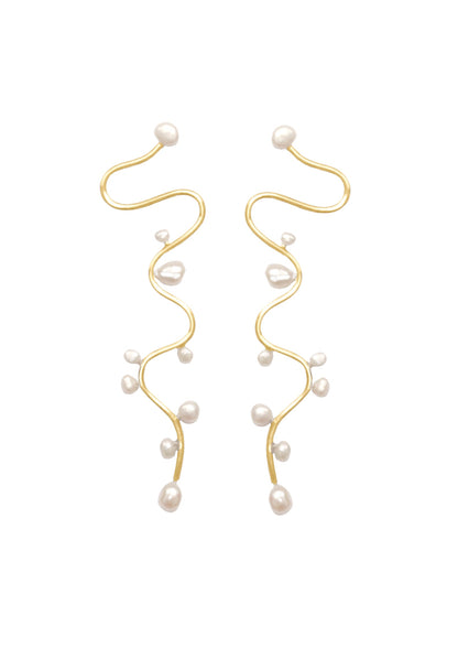 THE RIVER PEARL EARRINGS - VERMEIL