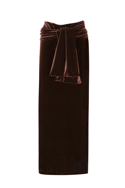 Fajín Brown Velvet Skirt Skirts Elisa Cortés 