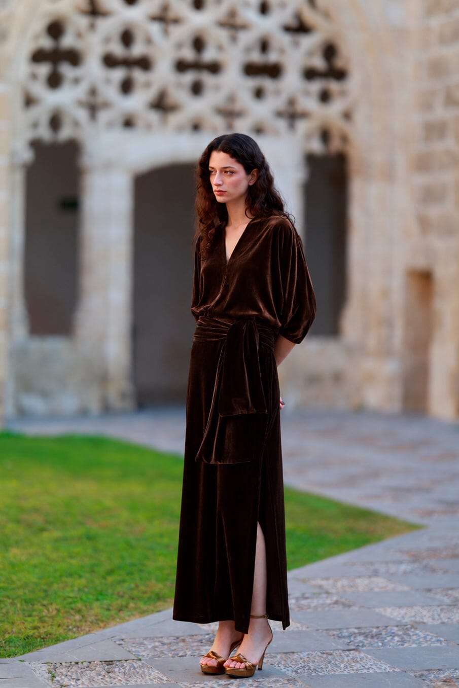 Fajín Brown Velvet Skirt Skirts Elisa Cortés 
