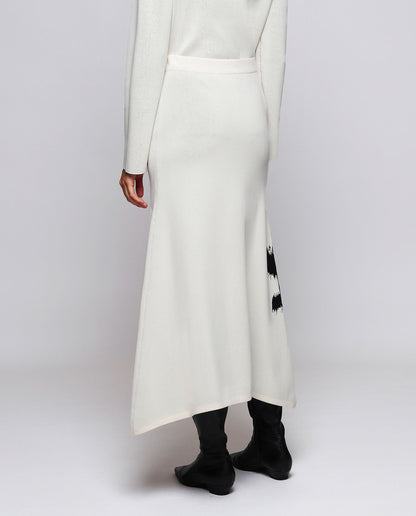 Falda blanca de punto jacquard Skirts Mirto 