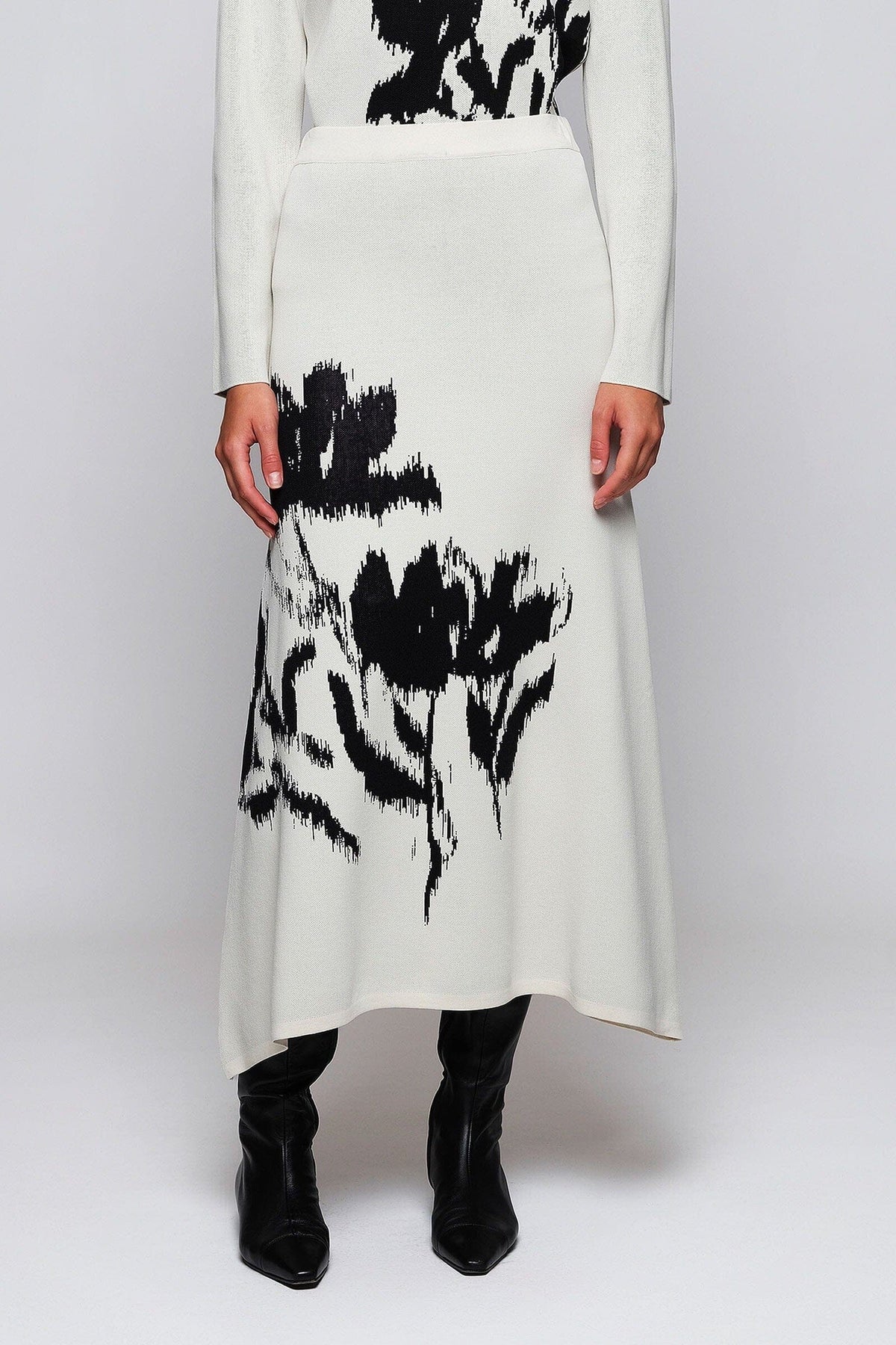 Falda blanca de punto jacquard Skirts Mirto 