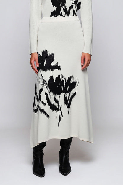 Falda blanca de punto jacquard Skirts Mirto 