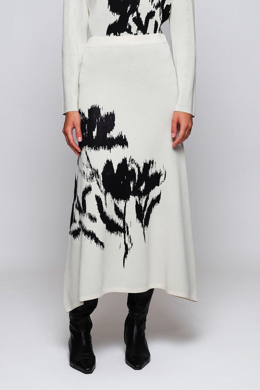Falda blanca de punto jacquard Skirts Mirto 