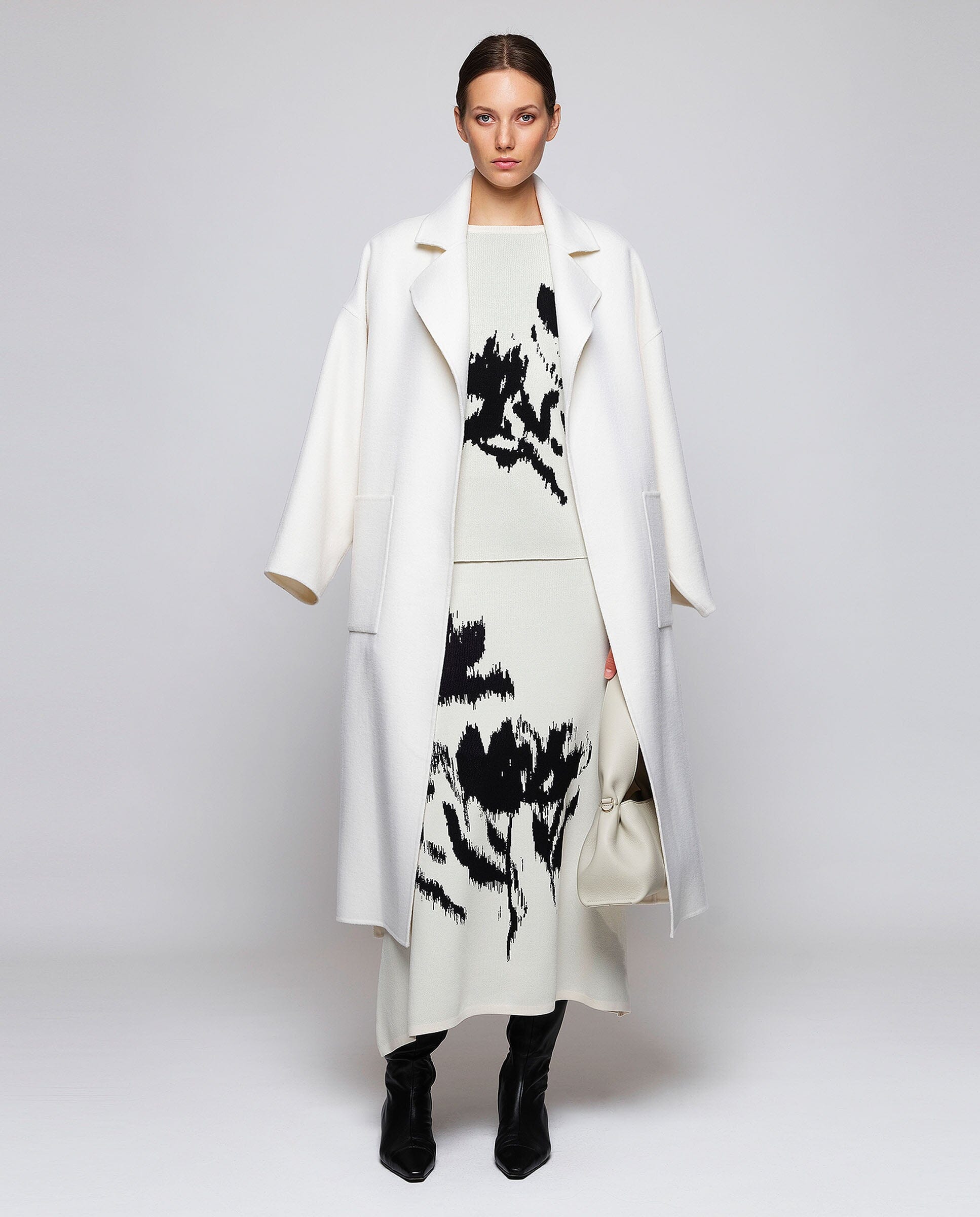 Falda blanca de punto jacquard Skirts Mirto 