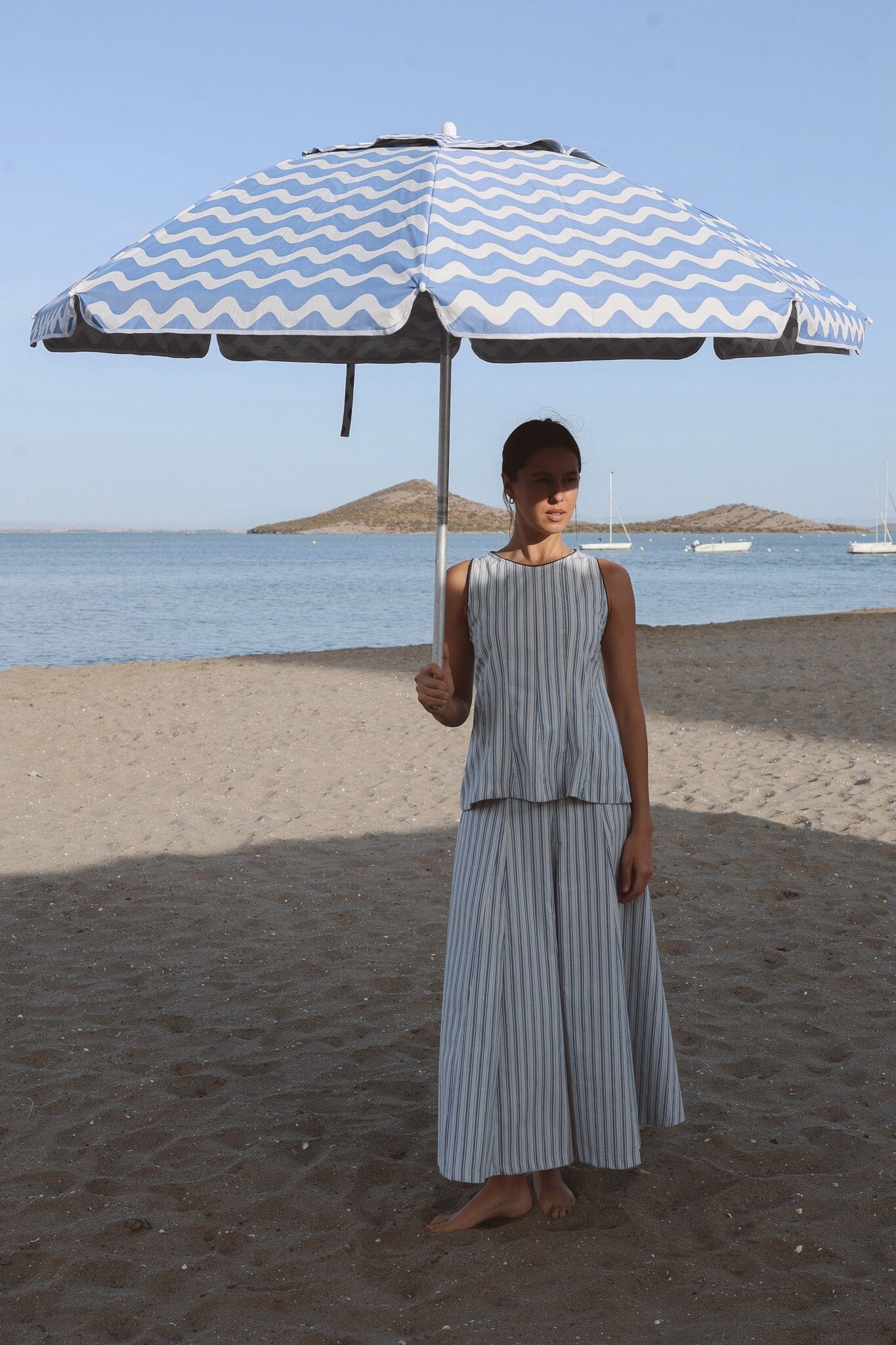 Falda Calma Multirrayas Azul Skirts IPA BRAND 