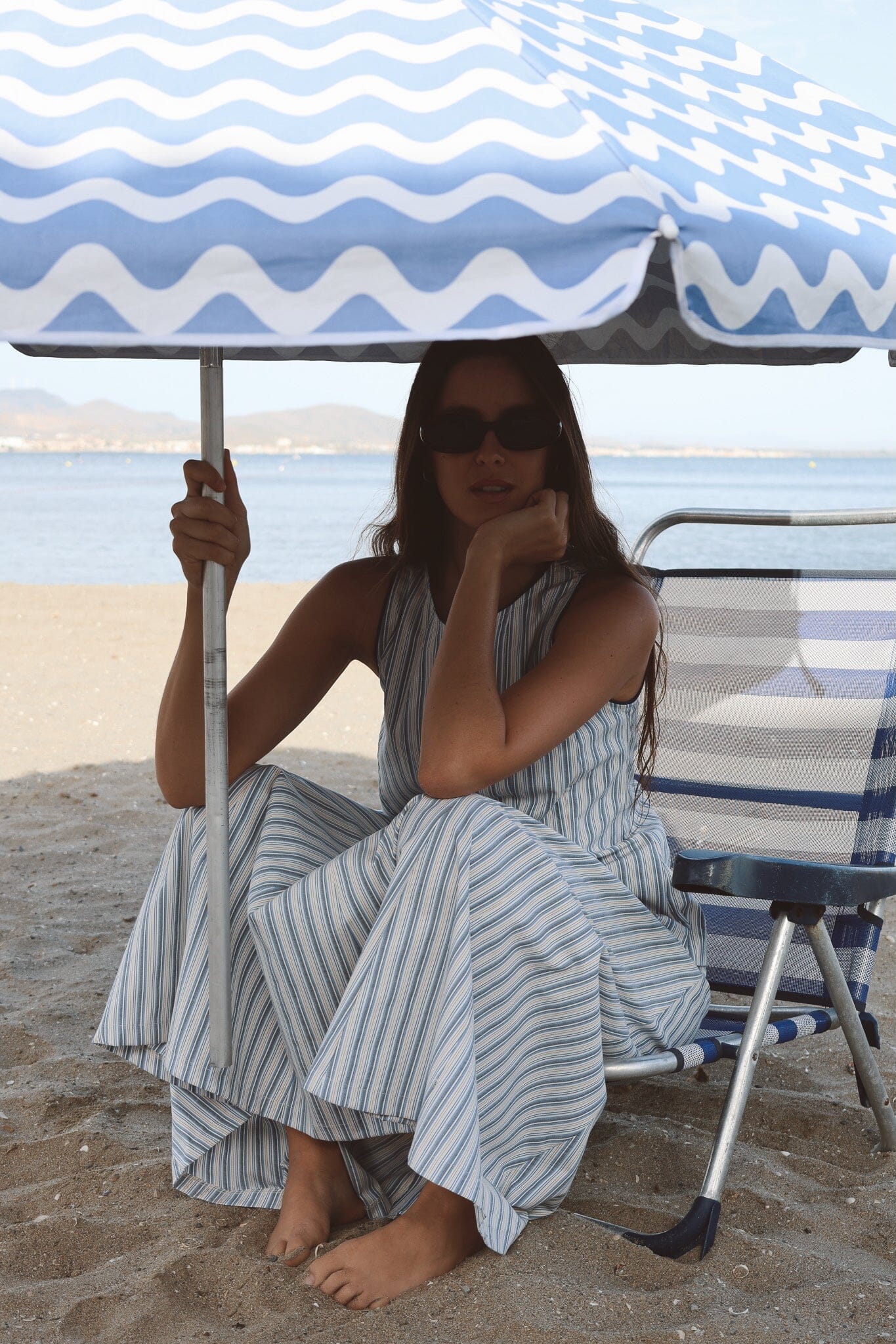 Falda Calma Multirrayas Azul Skirts IPA BRAND 