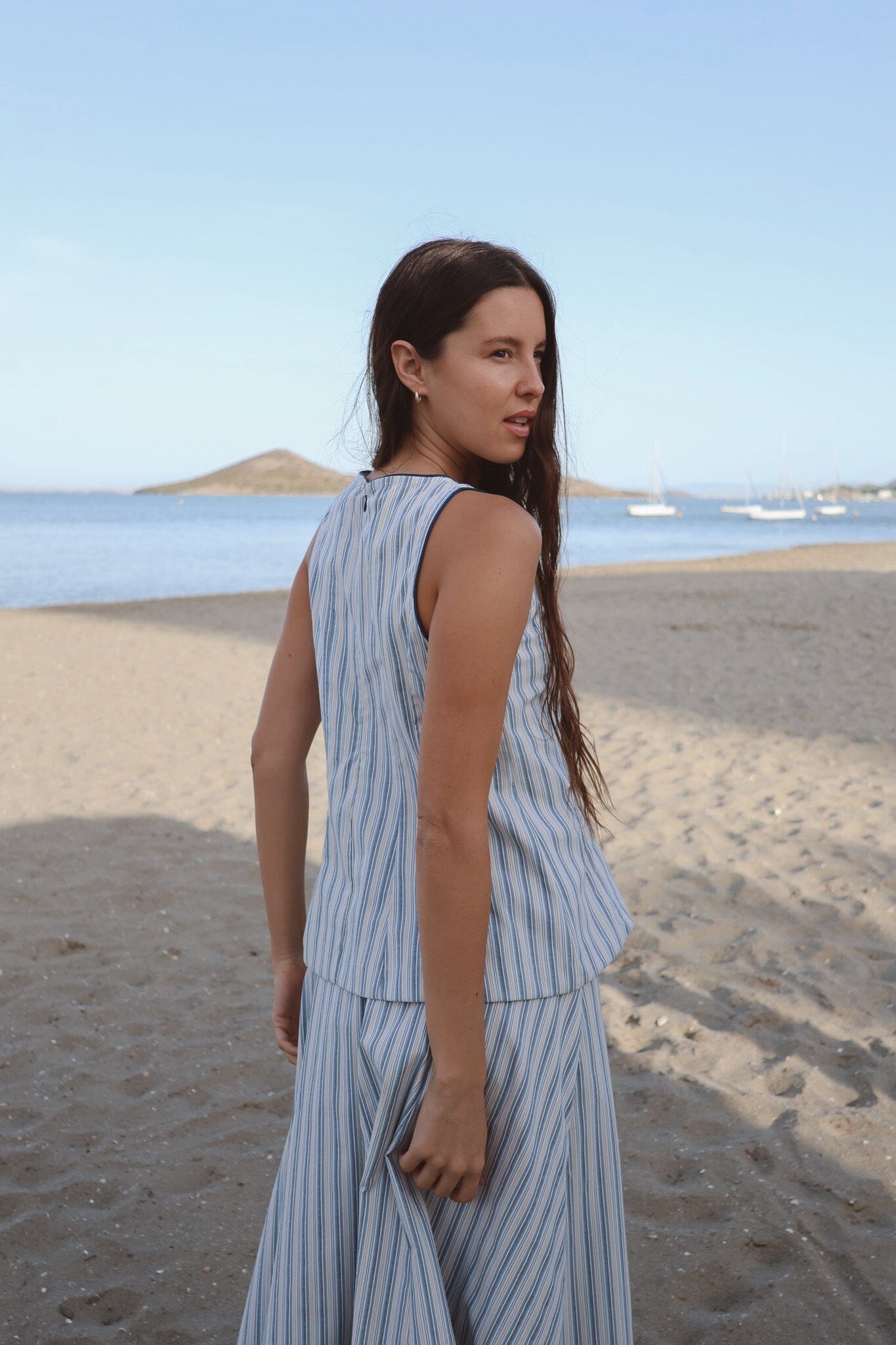 Falda Calma Multirrayas Azul Skirts IPA BRAND 