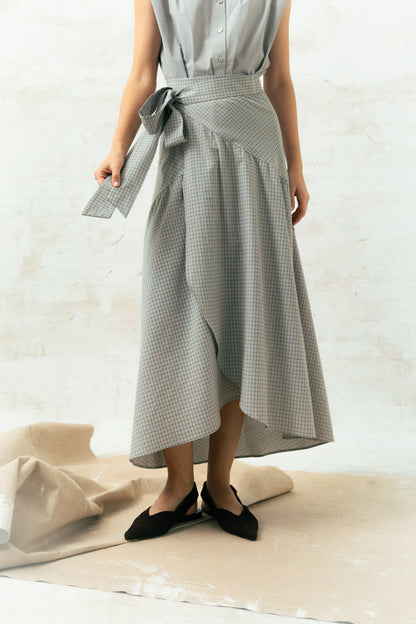 Falda Carlota Cuadros Verde Neutro Skirts Julise Magon 