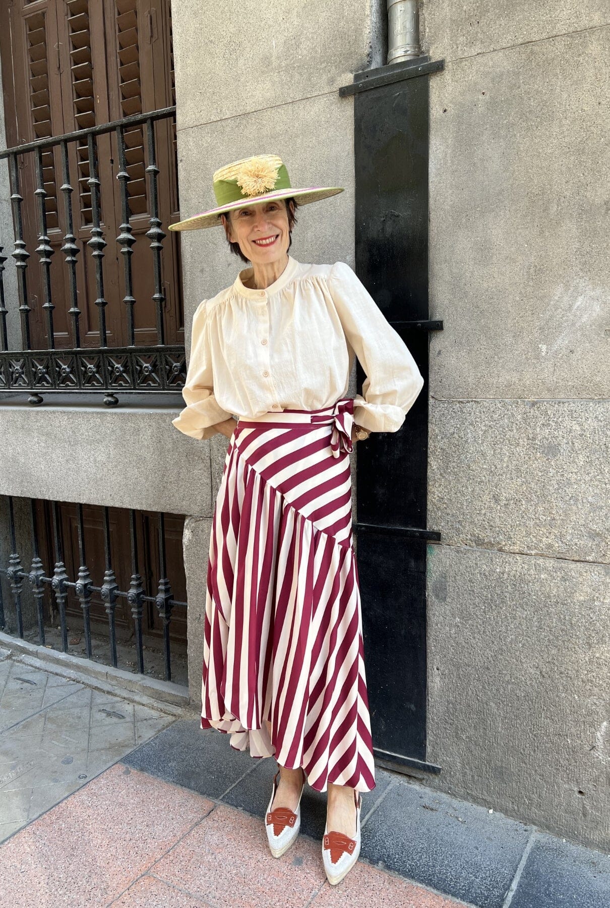 Falda Carlota rayas frambuesa Skirts Julise Magon 