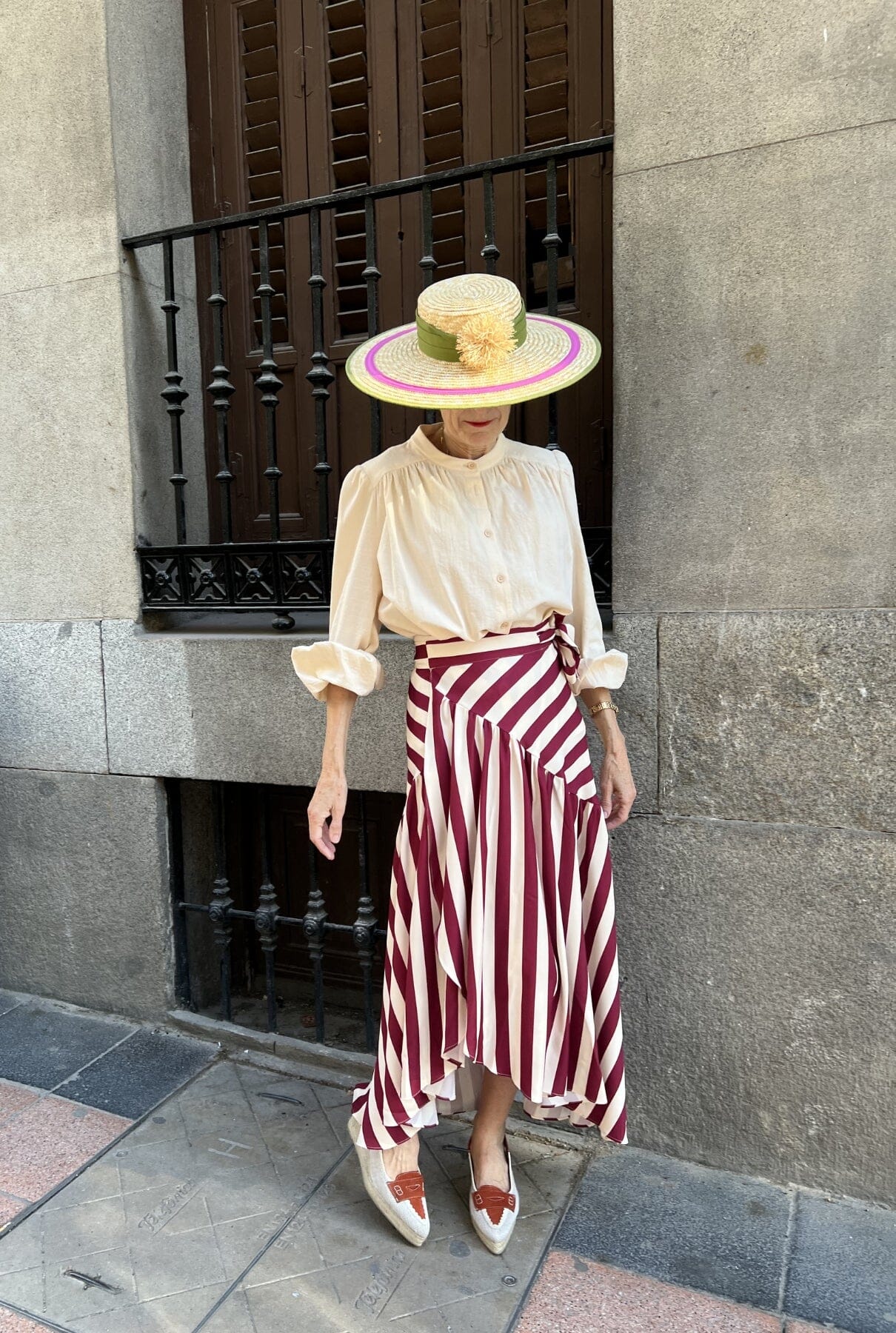 Falda Carlota rayas frambuesa Skirts Julise Magon 