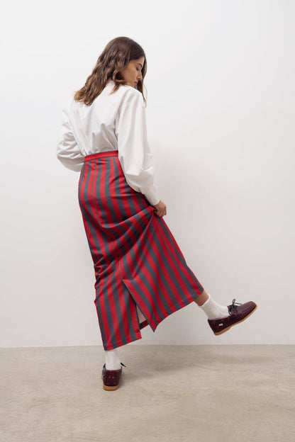 Falda Claudia rayas rojas Falda Julise Magon 