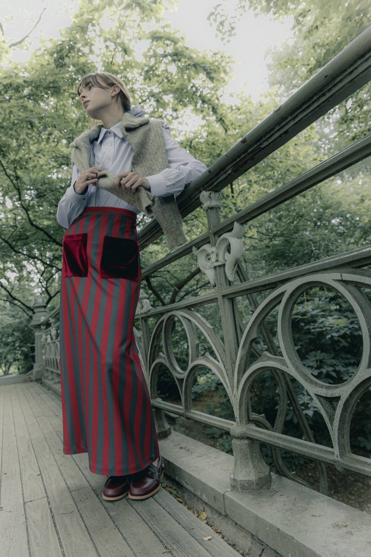 Falda Claudia rayas rojas Falda Julise Magon 