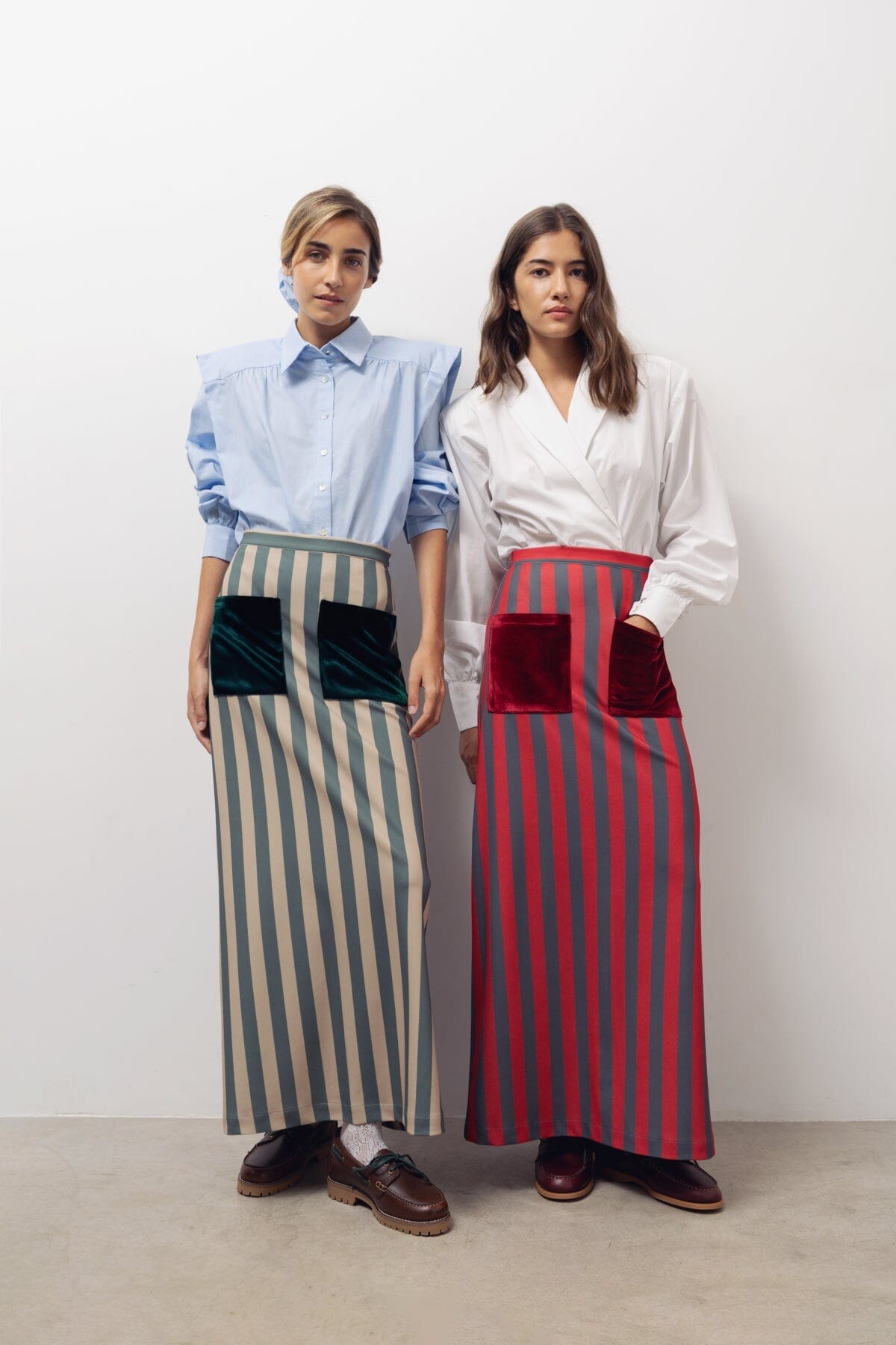 falda-claudia-rayas-rojas Skirts Julise Magon 