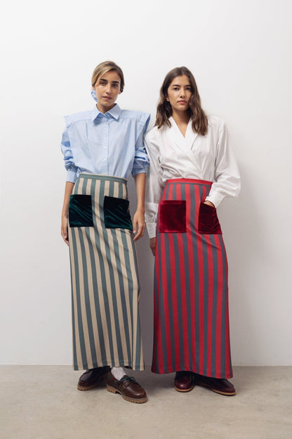 falda-claudia-rayas-rojas Skirts Julise Magon 
