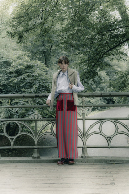 falda-claudia-rayas-rojas Skirts Julise Magon 