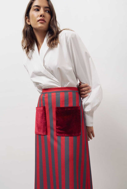 falda claudia rayas rojas Skirts Julise Magon 