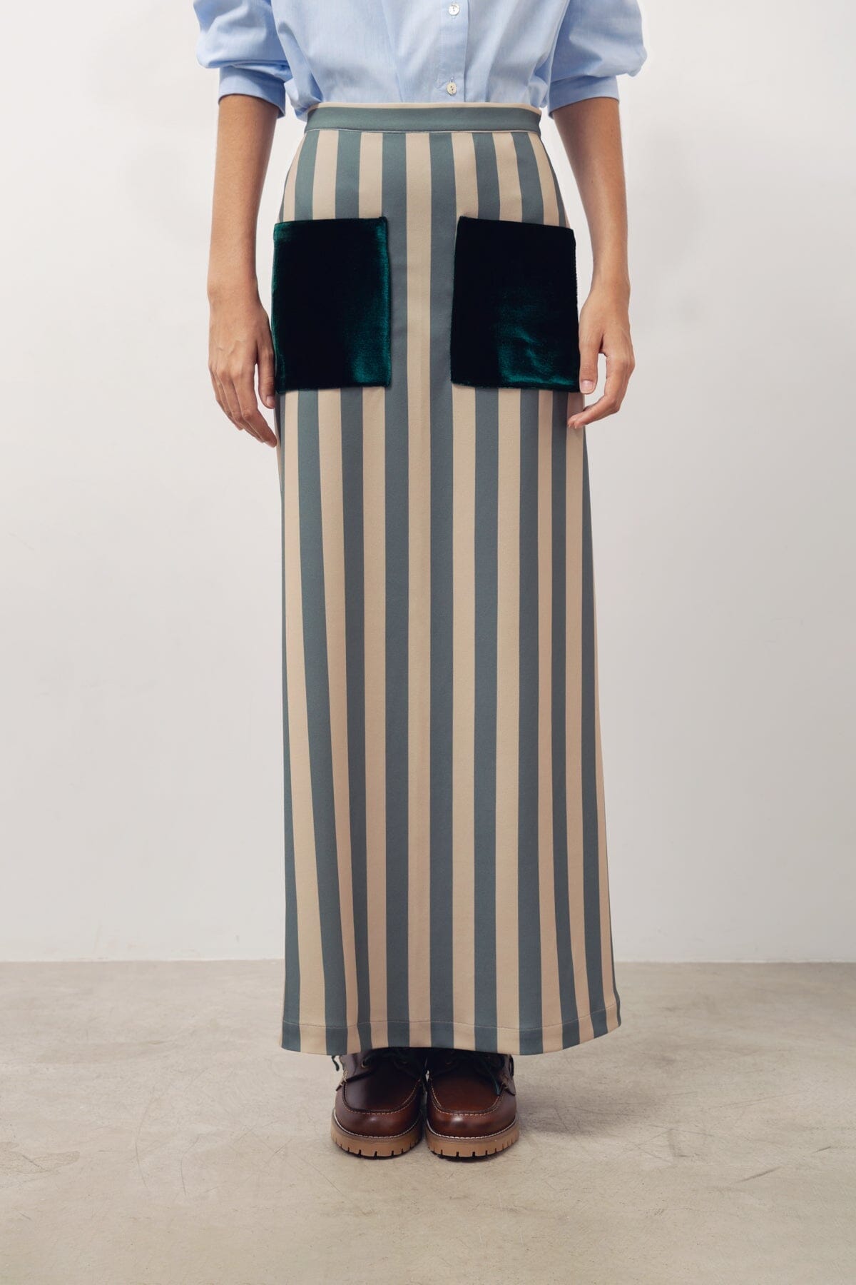 Falda Claudia rayas verdes Falda Julise Magon 