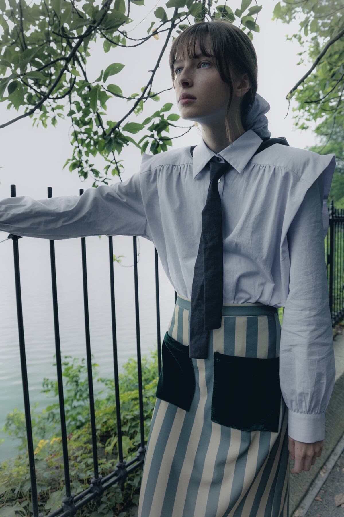 Falda Claudia rayas verdes Falda Julise Magon 