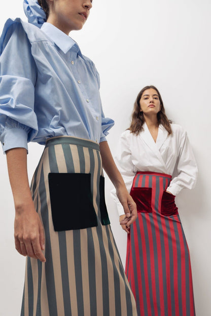 falda-claudia-rayas-verdes Skirts Julise Magon 