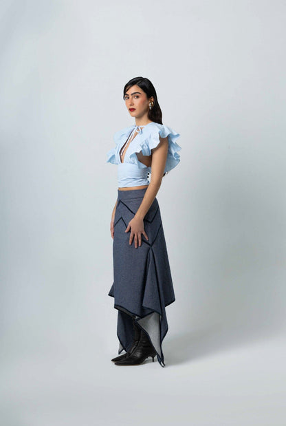 Falda con cortes azul marino Skirts E.R.A.X. 