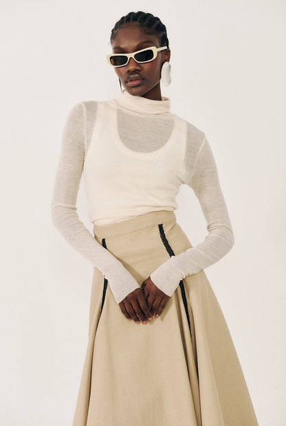 Falda con cortes beige Skirts E.R.A.X. 